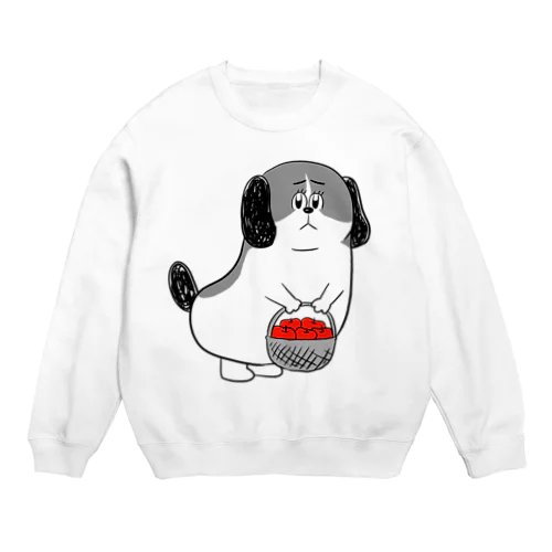 もじゃまるお見舞い　白黒 Crew Neck Sweatshirt