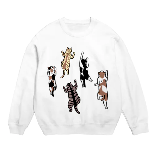 よじのぼりにゃんこ Crew Neck Sweatshirt