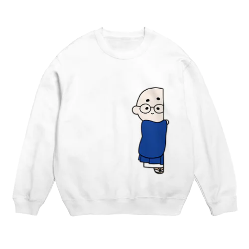 お坊さんがちらり Crew Neck Sweatshirt