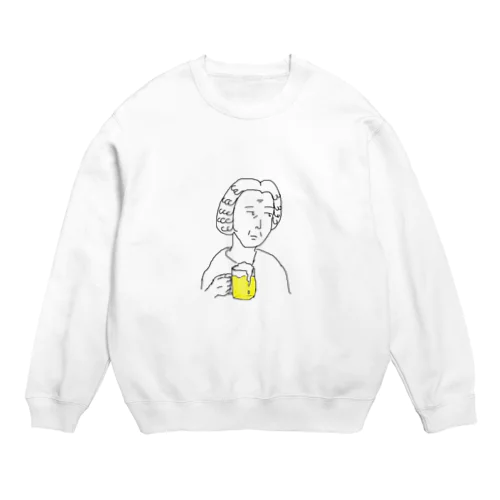 作曲家みたいな髪型した普通のおっさん Crew Neck Sweatshirt