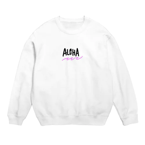 手書きALOHA波 Crew Neck Sweatshirt