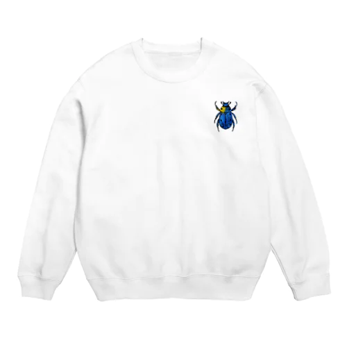 彩りコガネムシ(青) Crew Neck Sweatshirt