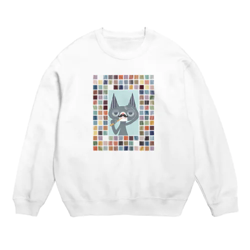 Mustache Cat Crew Neck Sweatshirt