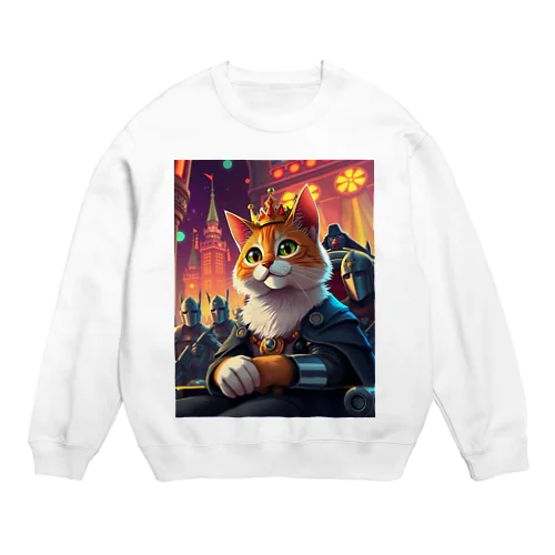 猫の王様は今日も上機嫌ニャ Re:role Cats(リロールキャッツ)シリーズNo.2-3-3-250204 Crew Neck Sweatshirt