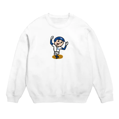 ととの絵　野球男子の喜びポーズ Crew Neck Sweatshirt