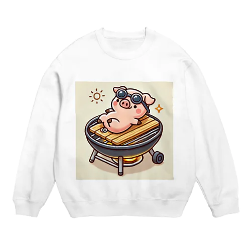 日焼けトントロ - 七輪リゾート Crew Neck Sweatshirt