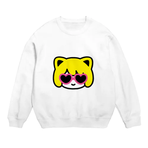 nekomimi face サングラス Crew Neck Sweatshirt