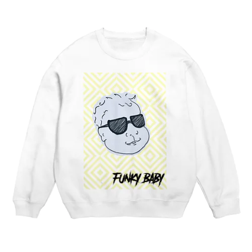 FUNKY BABY(イエロー) Crew Neck Sweatshirt