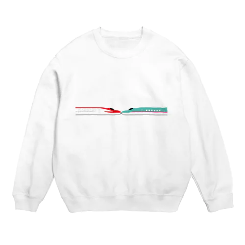 新幹線 こまちはやぶさ連結 Crew Neck Sweatshirt