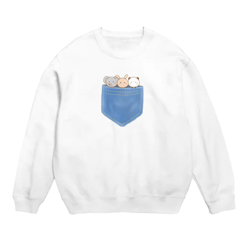 ポケットからアニマル Crew Neck Sweatshirt