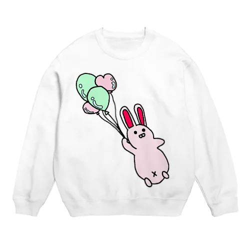 うざいうさぎさん~風船version~ Crew Neck Sweatshirt