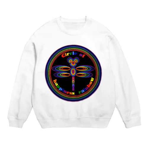 Circle of happiness rainbow<black dragonfly> Crew Neck Sweatshirt