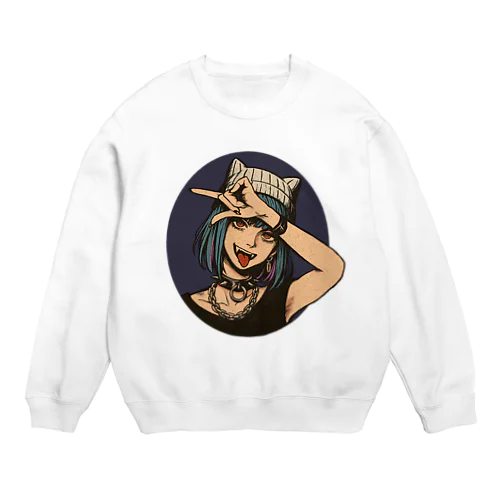 Rock girl なのぢゃ Crew Neck Sweatshirt