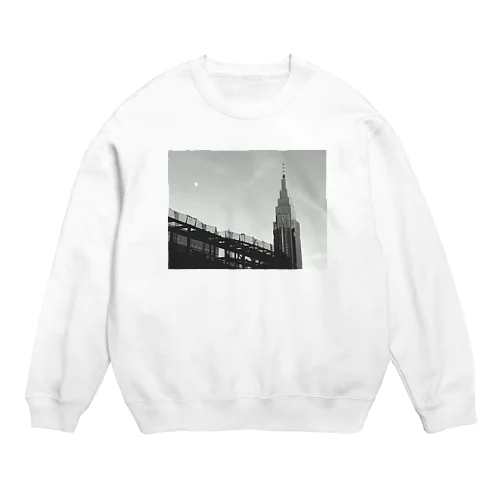 時計塔と月 Crew Neck Sweatshirt