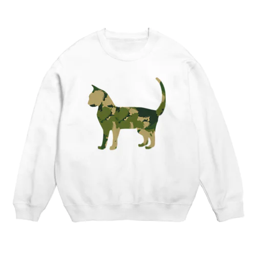 アーミーな猫ちゃん Crew Neck Sweatshirt