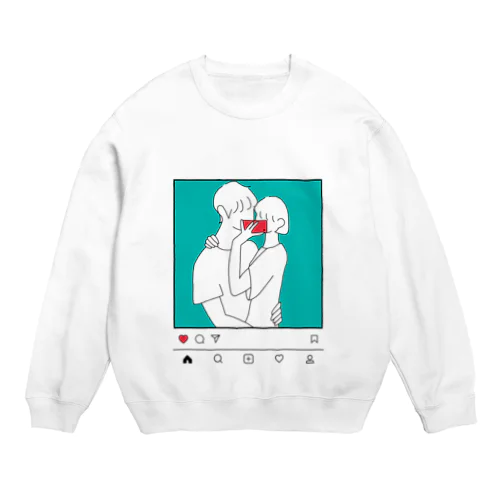 Morning in the Mirror3insta Crew Neck Sweatshirt