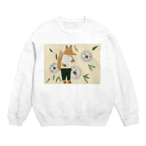 狐とトケイソウ Crew Neck Sweatshirt