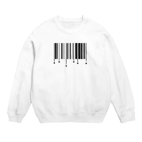 星が降るバーコード Crew Neck Sweatshirt