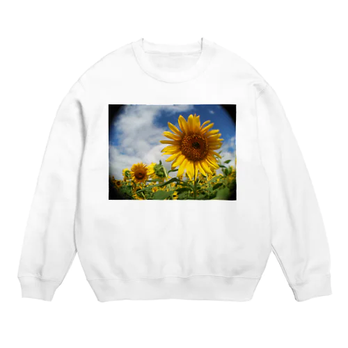 夏の花 向日葵 Crew Neck Sweatshirt