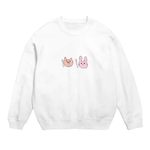 ぶたぴーとうさぴー Crew Neck Sweatshirt