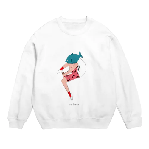 鮭　サーモンくん Crew Neck Sweatshirt