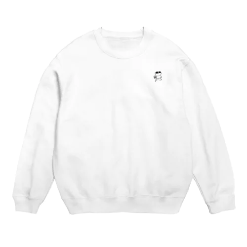 ひよさんラテ　モノクロ線画 Crew Neck Sweatshirt