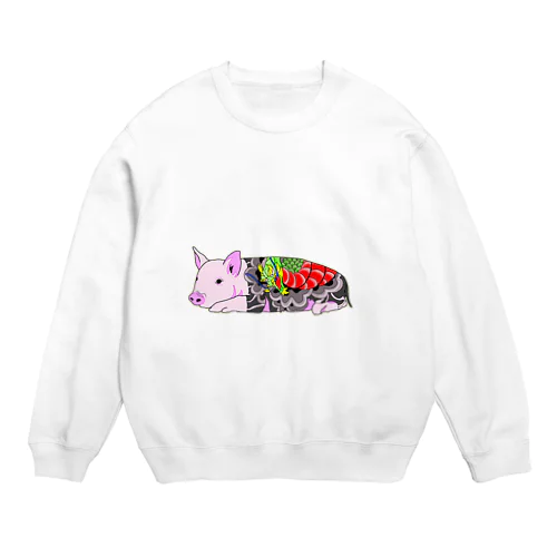 tatoo pig Crew Neck Sweatshirt