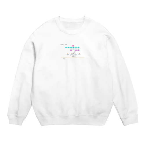 にゃんべーだー（しろ） Crew Neck Sweatshirt