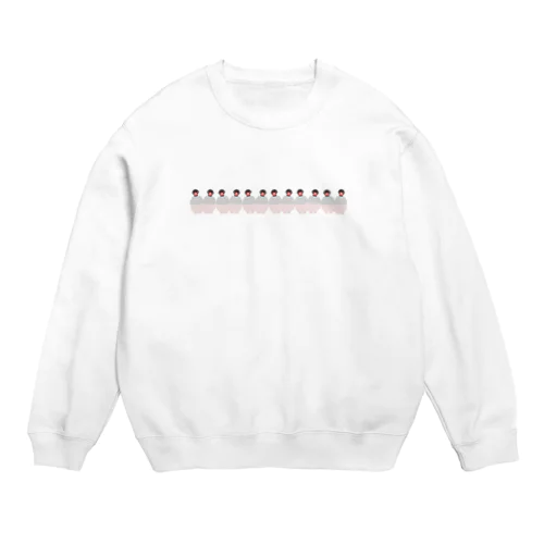 文鳥ぎっしり Crew Neck Sweatshirt