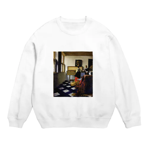 音楽の稽古 / フェルメール (Lady at the Virginal with a Gentleman (The Music Lesson) 1665) Crew Neck Sweatshirt