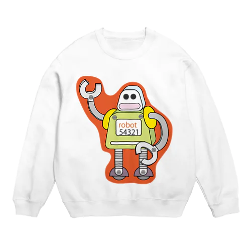 robo(orange) Crew Neck Sweatshirt