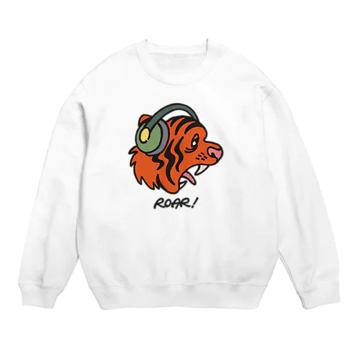 ヘッドホン・タイガー Crew Neck Sweatshirt