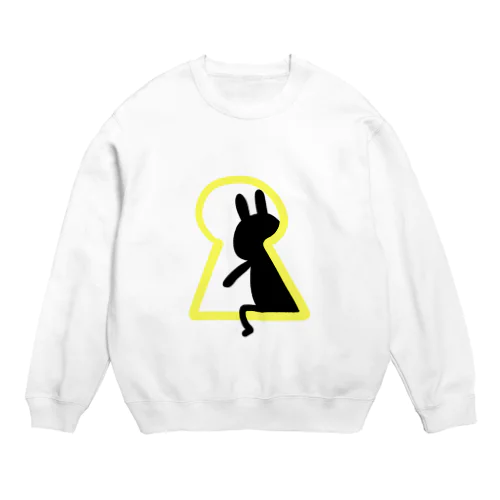 鍵穴から侵入するうさぎ Crew Neck Sweatshirt