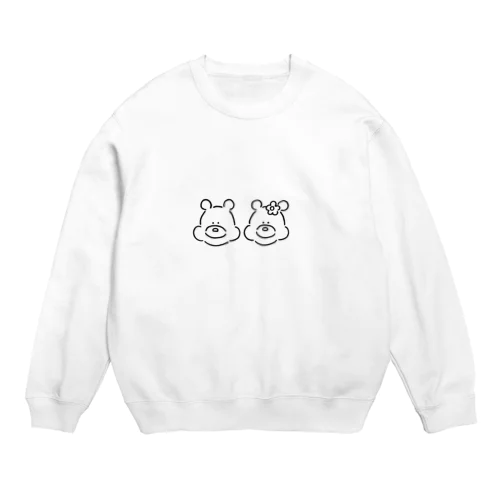 くま(ふたりいっしょ) Crew Neck Sweatshirt