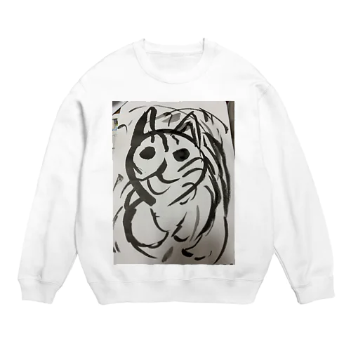 恐怖の猫 Crew Neck Sweatshirt