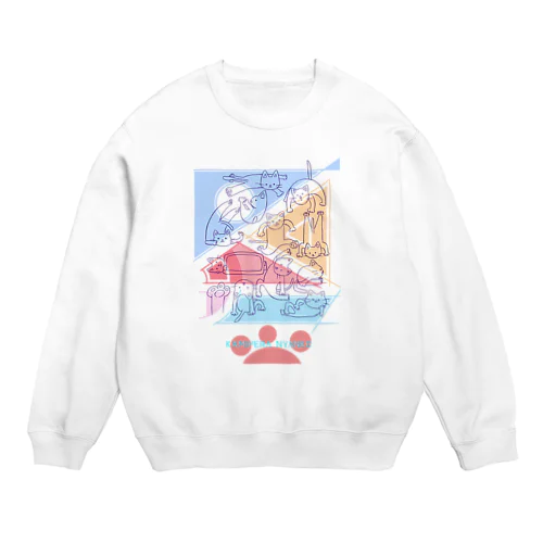 紙ペラにゃんこ(たくさん/色2) Crew Neck Sweatshirt