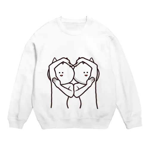 真顔で追いつめる「ハート」 Crew Neck Sweatshirt