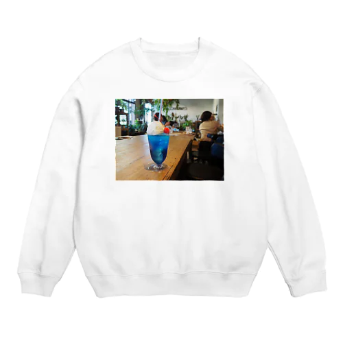 青いクリームソーダ  Crew Neck Sweatshirt