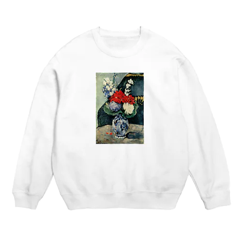 ポール・セザンヌ / 1874 /Still life, Delft vase with flowers / Paul Cezanne Crew Neck Sweatshirt