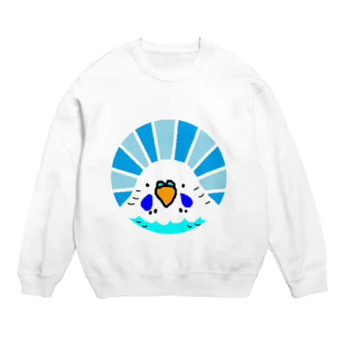 ブルーセキセイインコ Crew Neck Sweatshirt