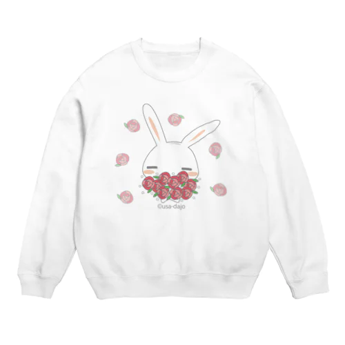 【うさだじょ】バラ Crew Neck Sweatshirt