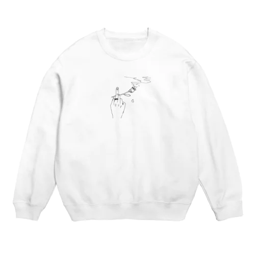 煙る薔薇(線画) Crew Neck Sweatshirt