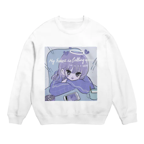 おんなのこ purple Crew Neck Sweatshirt