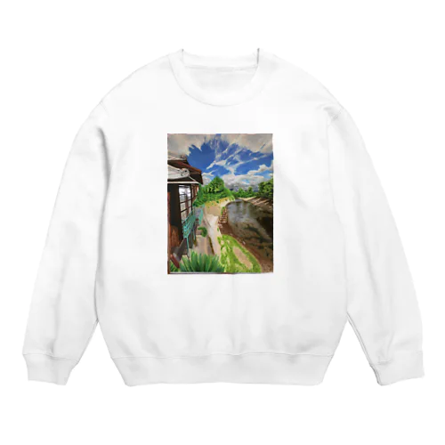 地元の風景　油彩 Crew Neck Sweatshirt