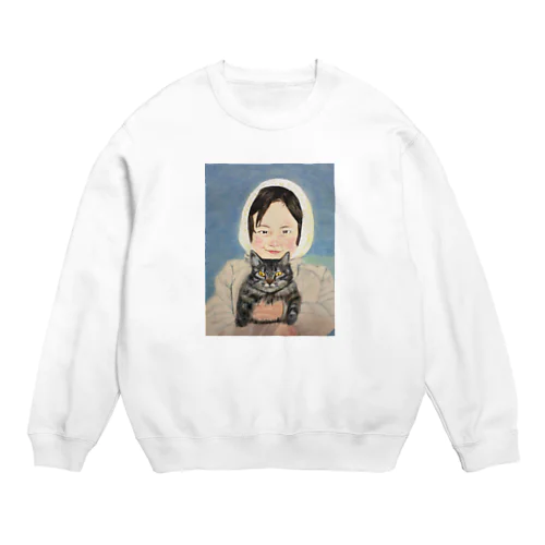 少女のデザイン Crew Neck Sweatshirt