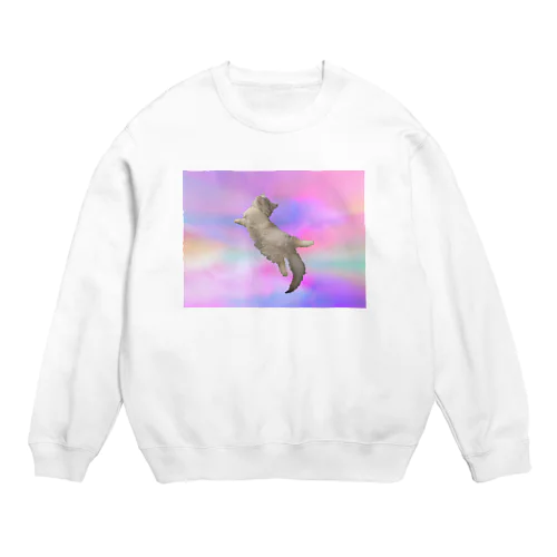 サイケデリックな猫 Crew Neck Sweatshirt