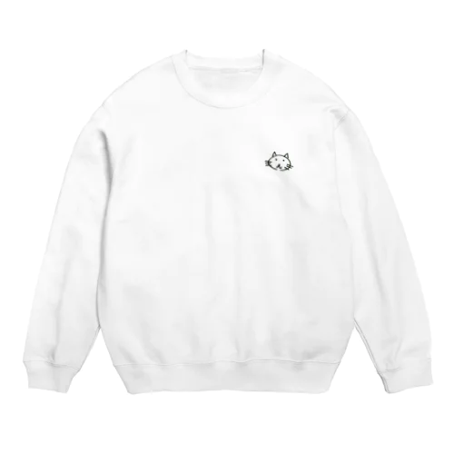 虚無顔のねこ Crew Neck Sweatshirt