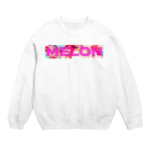 メロンちゃんグリッチロゴ2019 ナース水着＿ピンクロゴ Crew Neck Sweatshirt