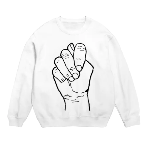 えちえちハンドサイン 白 Crew Neck Sweatshirt