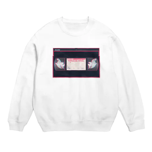 VHS風レンタルビデオ屋「ウイングレスエンジェル」のポイントカードデザイン Crew Neck Sweatshirt